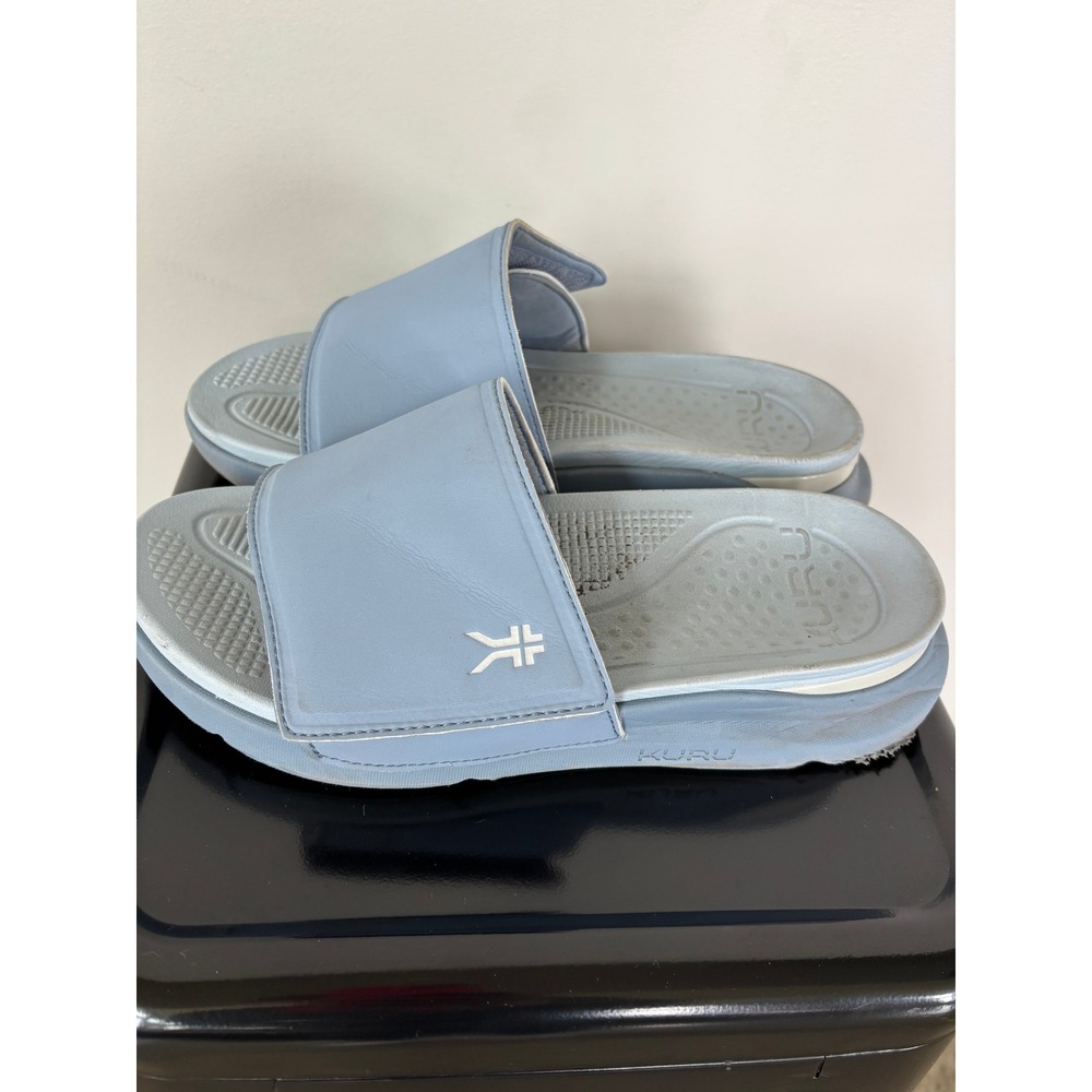 Kuru KURUCLOUD Women 11 Slide Sandals Light Blue Adjustable Strap Orthopedic - Picture 8 of 9